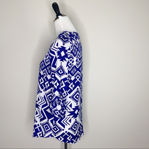 Anthropologie Everly Tunic, Blue and White - Picture 9 of 13